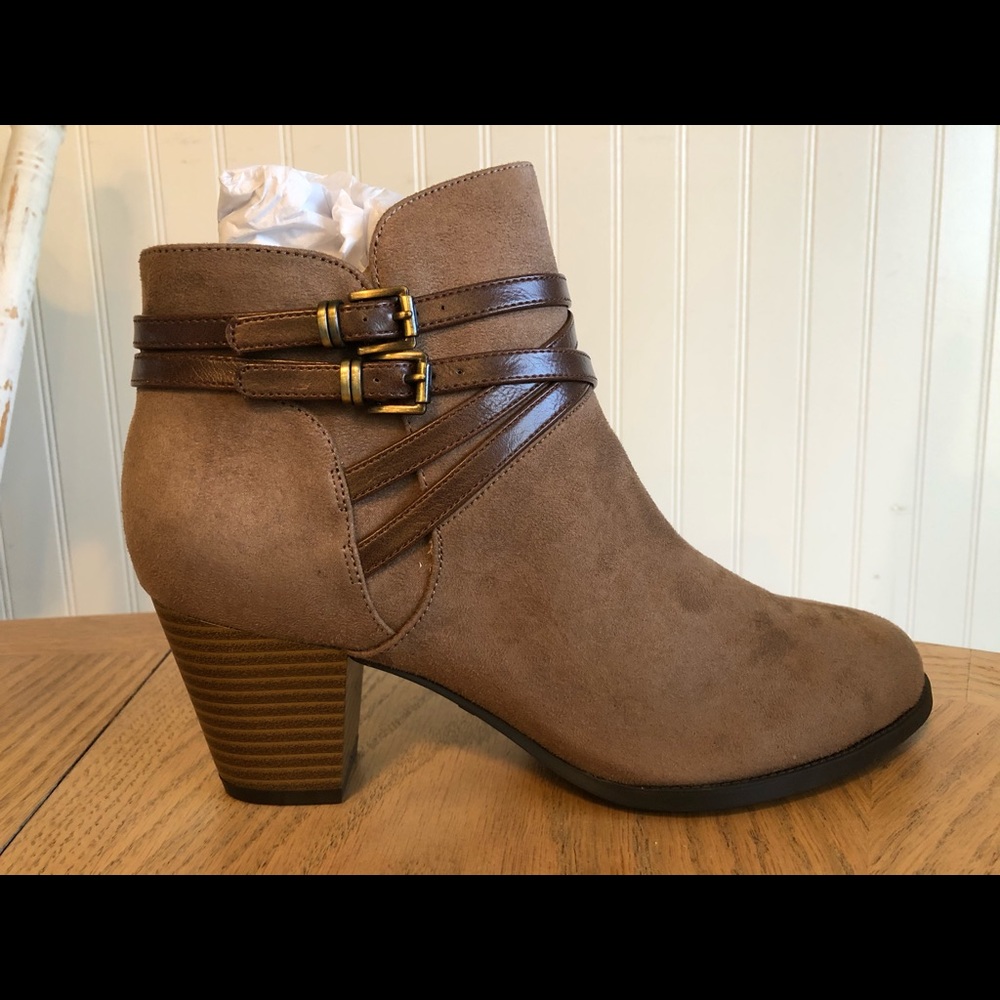 Brown Suede Ankle Dress Boots